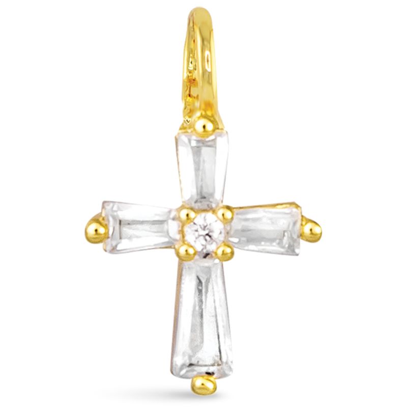 Tapered Cross Charm Gold